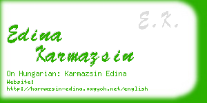 edina karmazsin business card